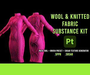 wool and knitted material Toolkit (sbsar,sppr)