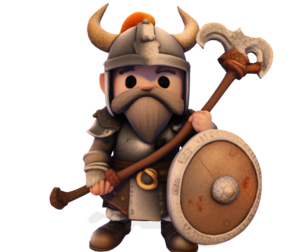 Low Poly Viking Warrior 3D Model Ready for 3D Print