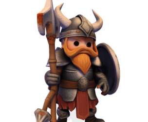 Low Poly Viking Spearman 3D Model