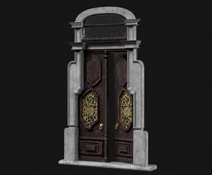 Big Wooden Door With Ornates