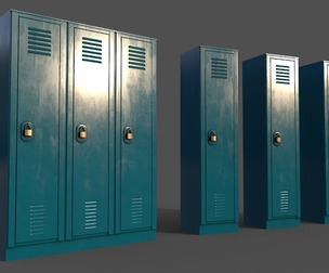 PBR School Gym Locker 01 - Blue Sea