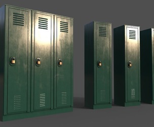 PBR School Gym Locker 01 - Green Dark