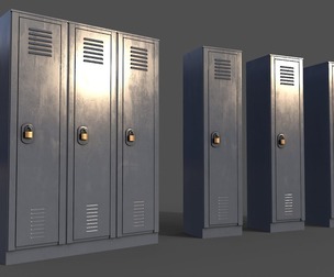 PBR School Gym Locker 01 - Grey