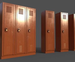 PBR School Gym Locker 01 - Orange