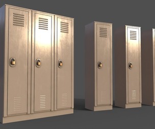PBR School Gym Locker 01 - White
