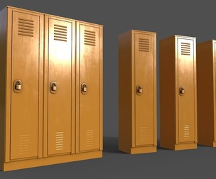 PBR School Gym Locker 01 - Yellow