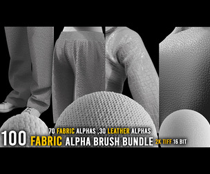 FABRIC ALPHA BRUSH BIG BUNDLE vol2 (leather and cloth)(2k tiff 16bit)