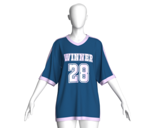 Girls Oversized Basketball Tshirt - Mesh | Marvelous / Clo3d / obj / fbx