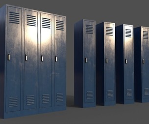 PBR School Gym Locker 02 - Blue Dark