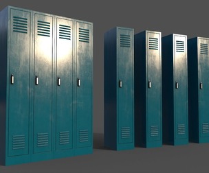 PBR School Gym Locker 02 - Blue Sea