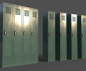 PBR School Gym Locker 02 - Green Light