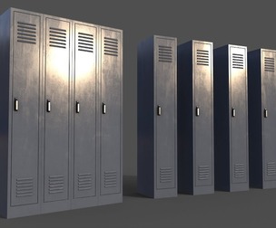 PBR School Gym Locker 02 - Grey