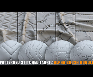 Stitched Fabric Patterns Alpha Brush Bundle (2k tiff 16bit-normal-AO)