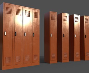 PBR School Gym Locker 02 - Orange
