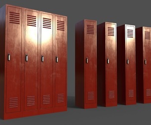 PBR School Gym Locker 02 - Red