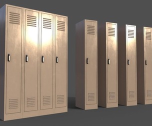 PBR School Gym Locker 02 - White