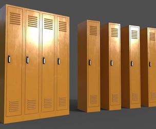 PBR School Gym Locker 02 - Yellow