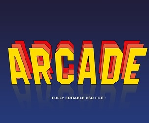80s Arcade PSD Fully Editable Text Effect. Layer Style PSD Mockup Template