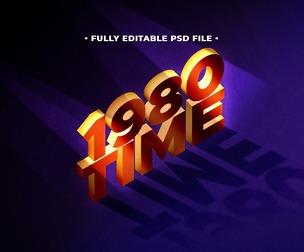 80s Arcade PSD Fully Editable Text Effect. Layer Style PSD Mockup Template