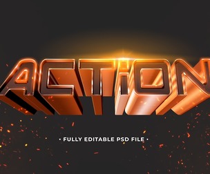 Action Movie PSD Fully Editable Text Effect. Layer Style PSD Mockup Template