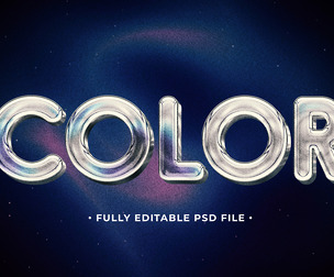 Color PSD Fully Editable Text Effect. Layer Style PSD Mockup Template
