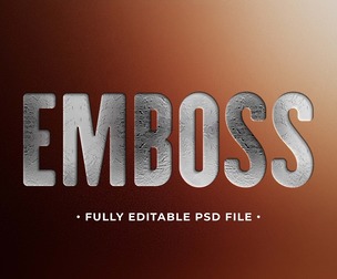 Emboss  PSD Fully Editable Text Effect. Layer Style PSD Mockup Template