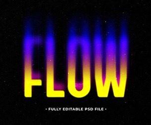 Flow  PSD Fully Editable Text Effect. Layer Style PSD Mockup Template