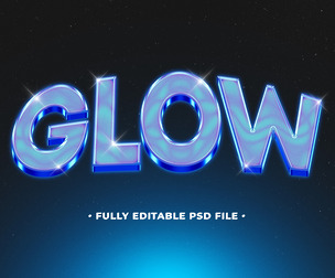 Glow  PSD Fully Editable Text Effect. Layer Style PSD Mockup Template