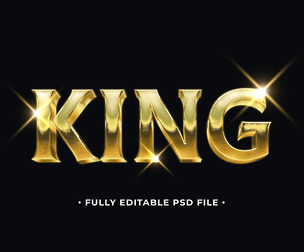 Gold King  PSD Fully Editable Text Effect. Layer Style PSD Mockup Template