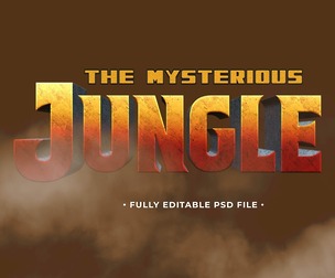 Jungle  PSD Fully Editable Text Effect. Layer Style PSD Mockup Template