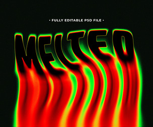 Melting PSD Fully Editable Text Effect. Layer Style PSD Mockup Template