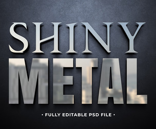 Shiny Metal PSD Fully Editable Text Effect. Layer Style PSD Mockup Template