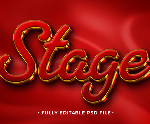 Stage PSD Fully Editable Text Effect. Layer Style PSD Mockup Template