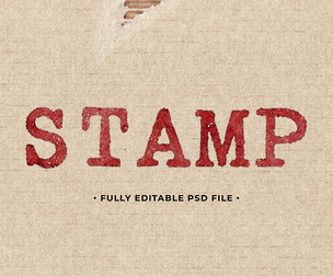 Stamp PSD Fully Editable Text Effect. Layer Style PSD Mockup Template