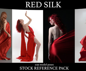 Red Silk Drapery - Stock Model Reference Pack