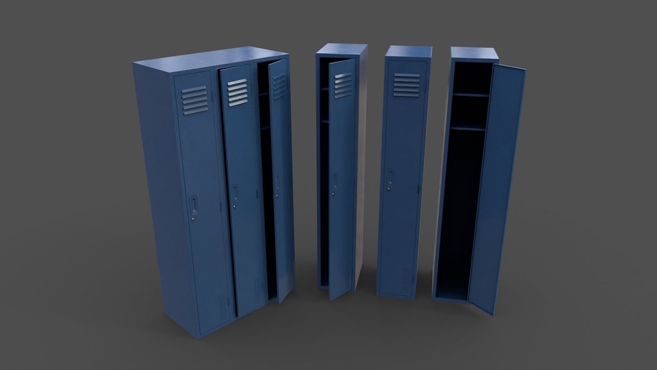 Locker Dda PBR School Gym Locker 03 - Blue Dark