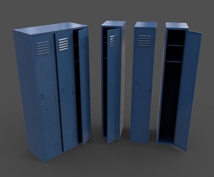 PBR School Gym Locker 03 - Blue Dark