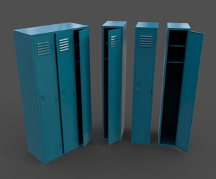 PBR School Gym Locker 03 - Blue Sea