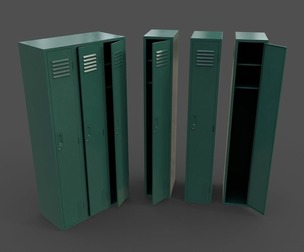 PBR School Gym Locker 03 - Green Dark