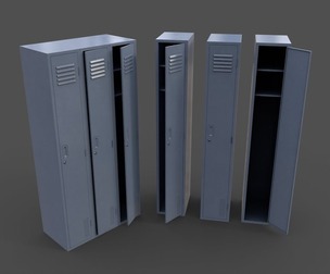 PBR School Gym Locker 03 - Grey