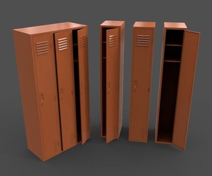 PBR School Gym Locker 03 - Orange