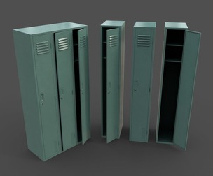 PBR School Gym Locker 03 - Green Light