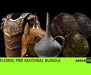 Floral Pattern PBR Material Bundle (SBSAR + Texturesets)
