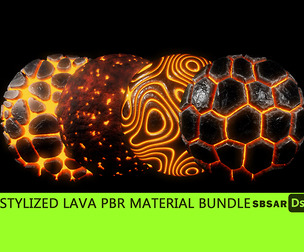 Stylized LAVA PBR material bundle