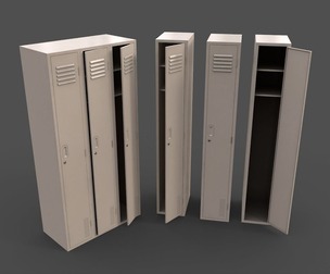 PBR School Gym Locker 03 - White