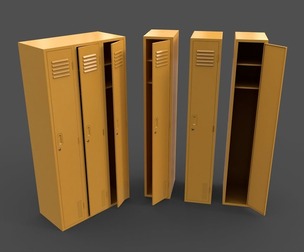 PBR School Gym Locker 03 - Yellow