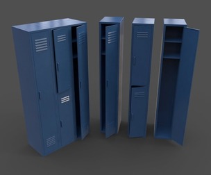 PBR School Gym Locker 04 - Blue Dark
