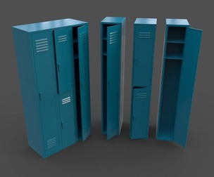 PBR School Gym Locker 04 - Blue Sea
