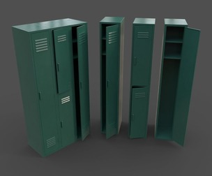 PBR School Gym Locker 04 - Green Dark