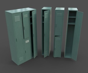 PBR School Gym Locker 04 - Green Light